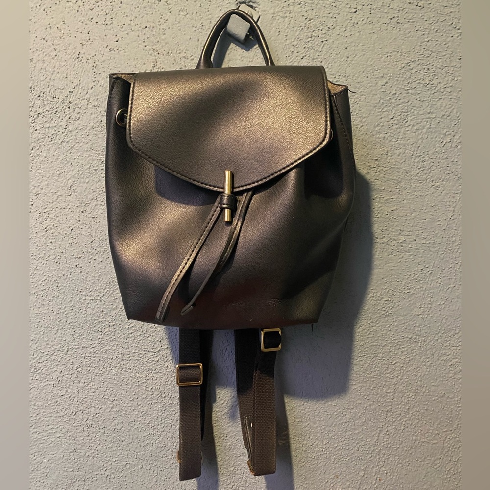 Top Shop faux leather backpack ￼